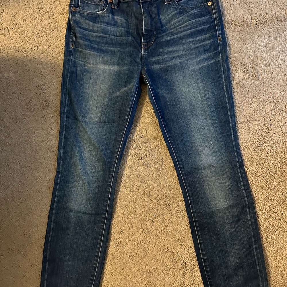 Blue Skinny Jeans with Vintage Fading